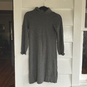 J. Crew Grey Long-Sleeve Wool Dress